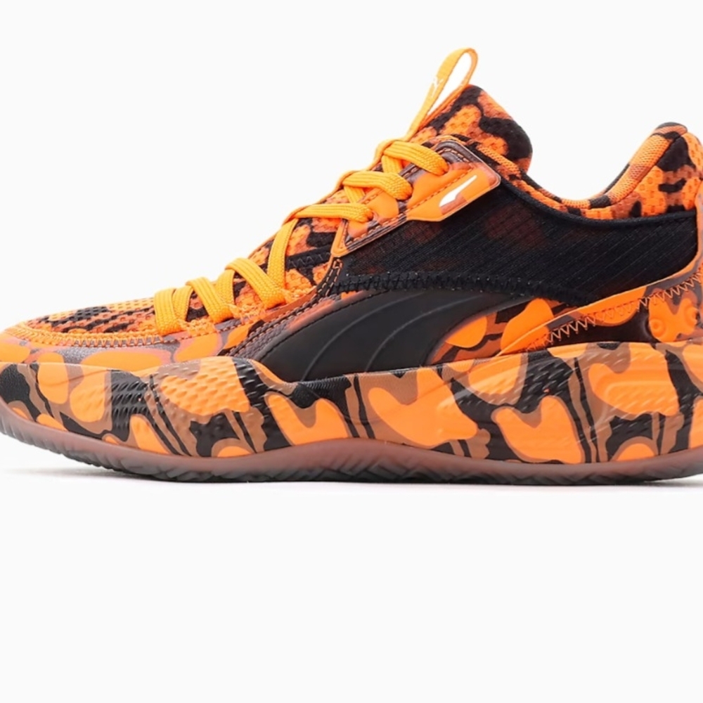 Bold Orange and Black Sneakers